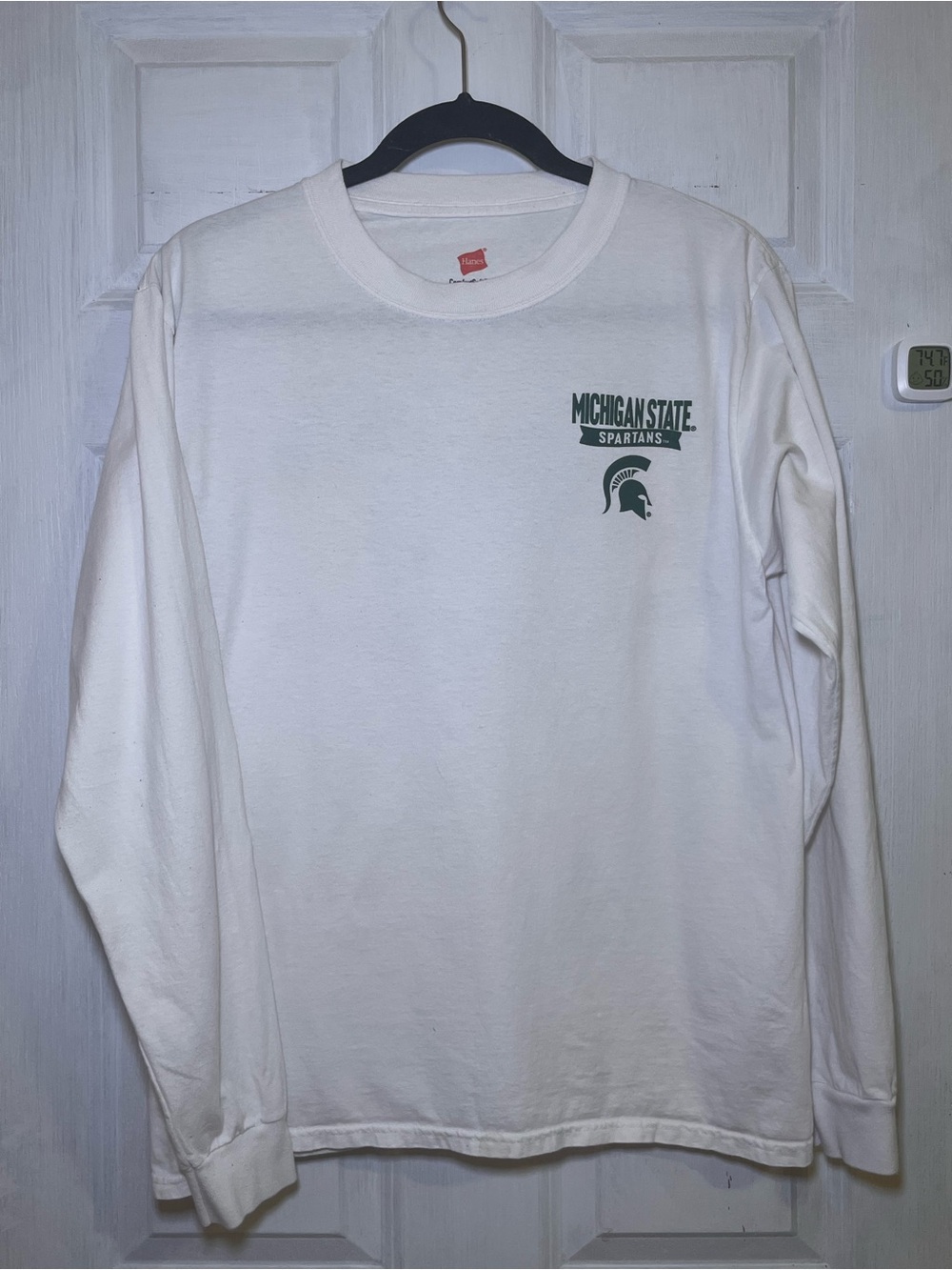 Spartans White Long Sleeve Crewneck Shirt
